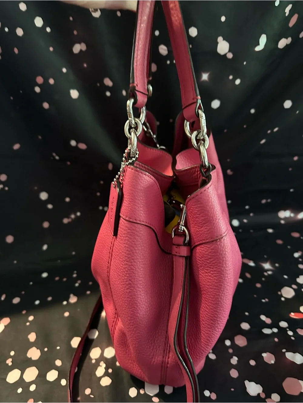 Coach Pink Leather Shoulder Bag - Picture 4 of 8